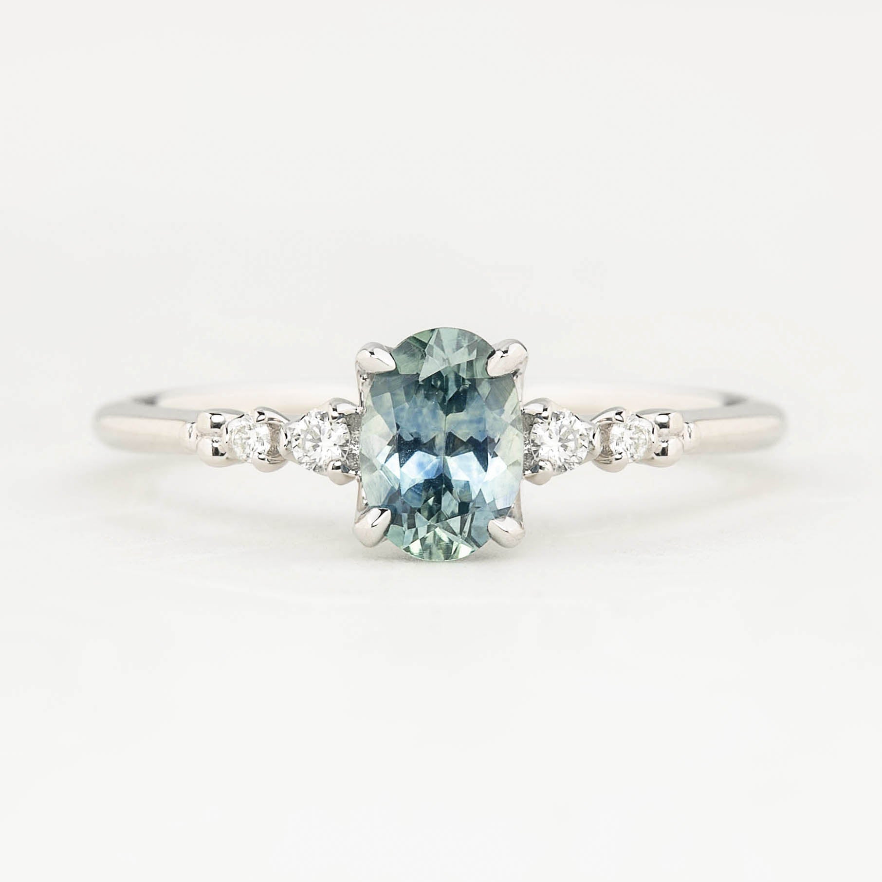 Estel Fleur Ring, 0.70ct Montana Sapphire, oval shape gemstone