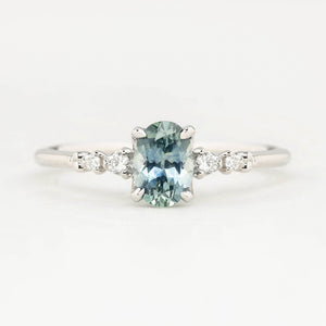 Estel Fleur Ring, 0.70ct Montana Sapphire, oval shape gemstone