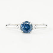 Sofia Ring 0.97ct Blue Montana Round Sapphire, 14k White Gold (One of a kind)