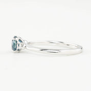 Sofia Ring 0.97ct Blue Montana Round Sapphire, 14k White Gold (One of a kind)