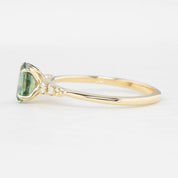 Estel Fleur Ring, 1.06ct Light Blue Green Montana Sapphire