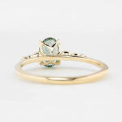 Estel Fleur Ring, 1.06ct Light Blue Green Montana Sapphire