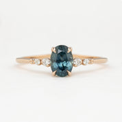 Estel Fleur Four Prongs Ring - 1.15ct Montana Sapphire Ring, 14K Rose Gold, One of a kind