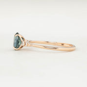 Estel Fleur Four Prongs Ring - 1.15ct Montana Sapphire Ring, 14K Rose Gold, One of a kind