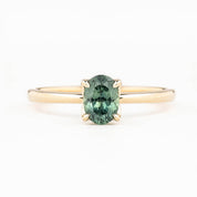 Sara Ring 0.89ct Green Montana Sapphire, 14K Yellow Gold (One of a kind)