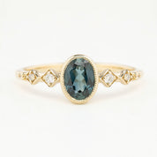 Celeste Ring, 0.89ct & 0.76ct Queensland Sapphire, oval shape gemstone