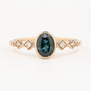 Celeste Ring, 0.89ct & 0.76ct Queensland Sapphire, oval shape gemstone