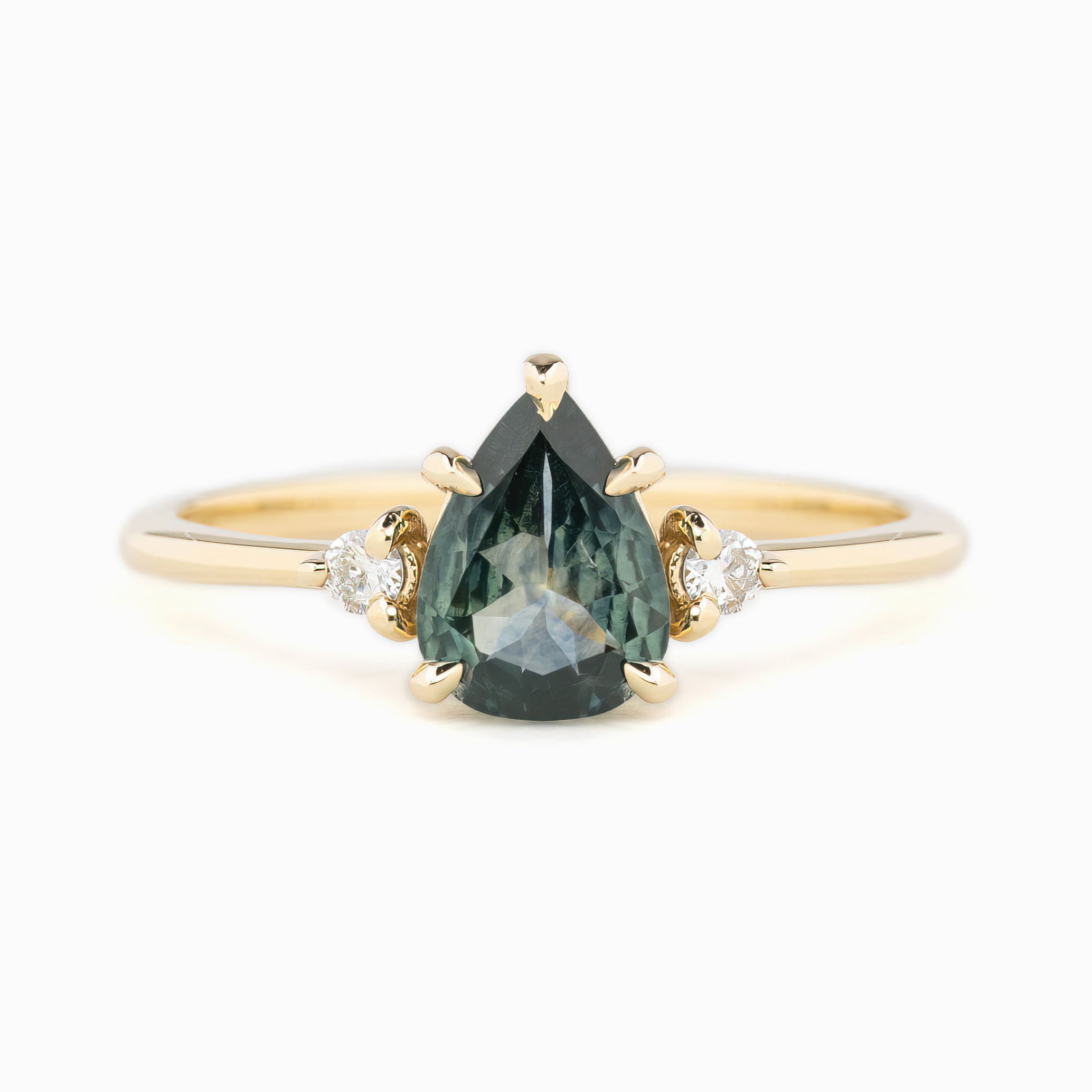 Emilie Ring, 0.97ct Green Montana Sapphire