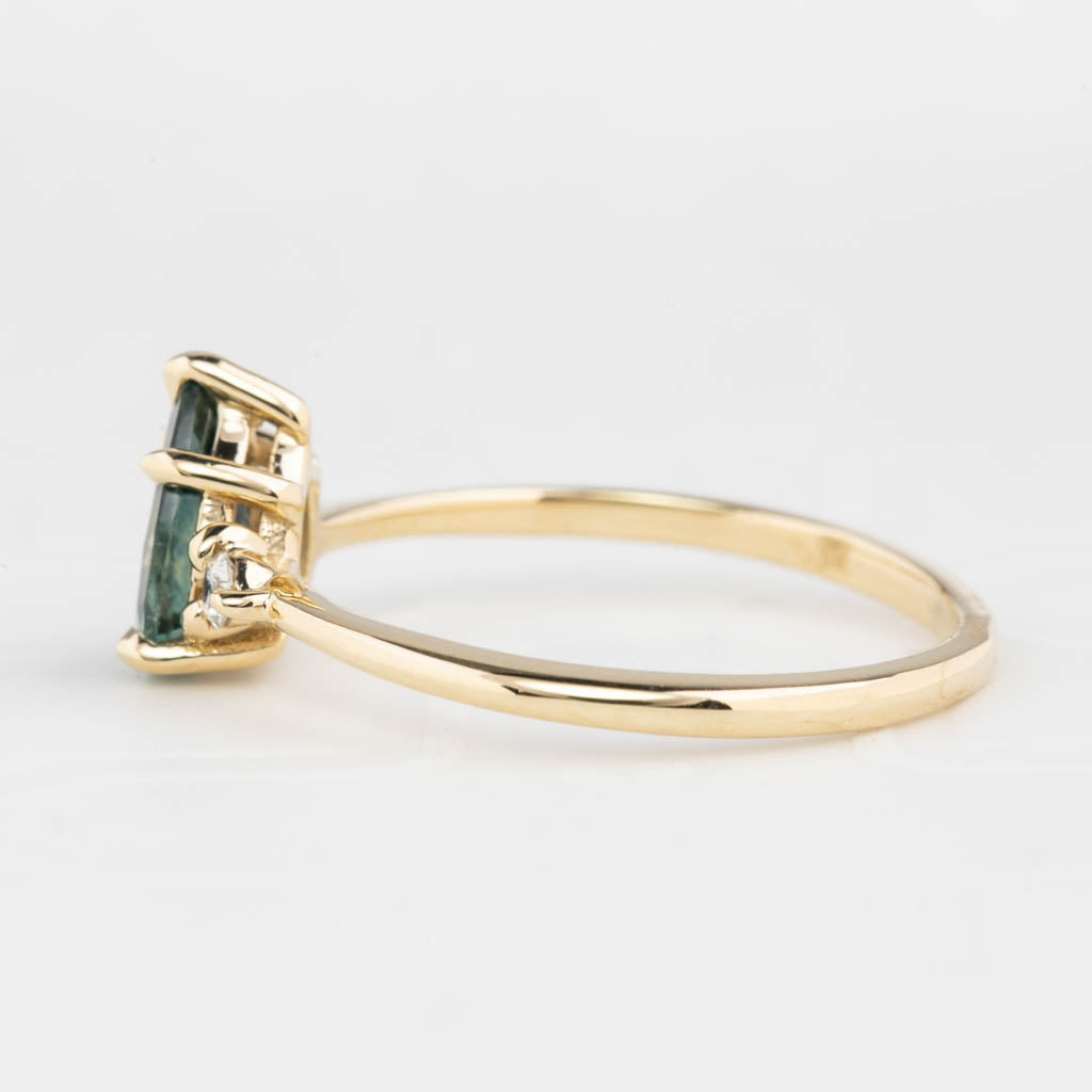 Emilie Ring, 0.97ct Green Montana Sapphire