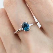 Emilie Ring, 1.17ct Montana Sapphire, oval shape gemstone