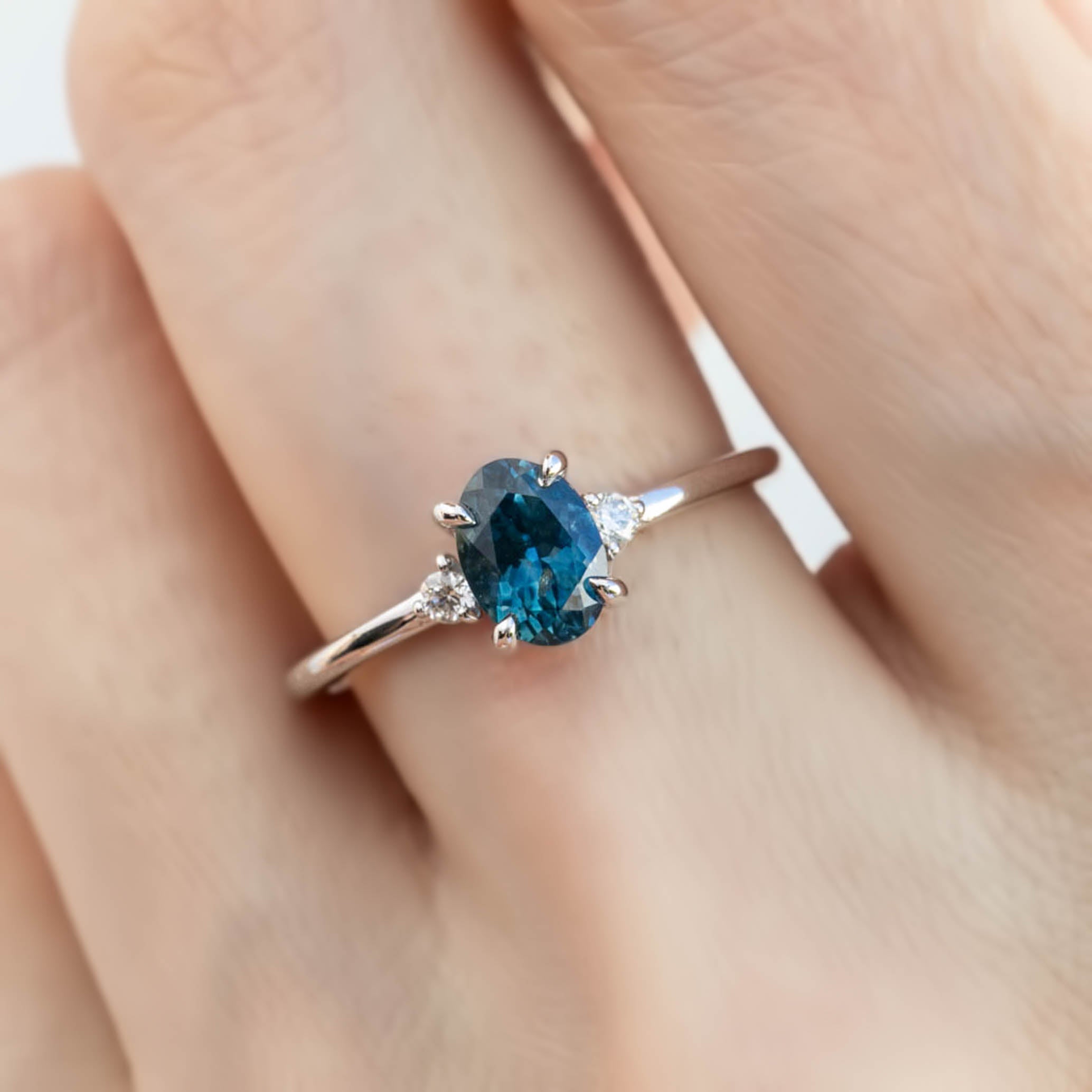 Emilie Ring, 1.17ct Montana Sapphire, oval shape gemstone