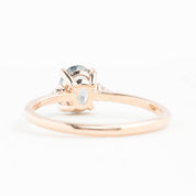 Emilie Ring 0.95ct Light Blue Green Unheated Sapphire, 14K Rose Gold (One of a kind)