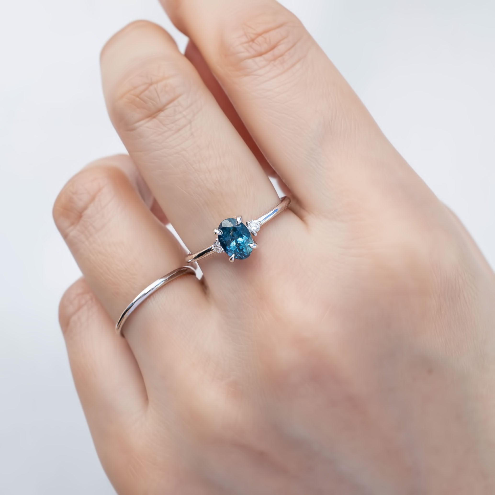 Emilie Ring, 1.17ct Montana Sapphire, oval shape gemstone