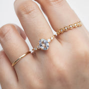 Estel Fleur Six Prongs Ring 1.26ct Unheated Light Blue Oval Madagascar Sapphire (One of a kind)