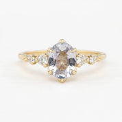 Estel Fleur Six Prongs Ring 1.26ct Unheated Light Blue Oval Madagascar Sapphire (One of a kind)