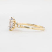 Estel Fleur Six Prongs Ring 1.26ct Unheated Light Blue Oval Madagascar Sapphire (One of a kind)