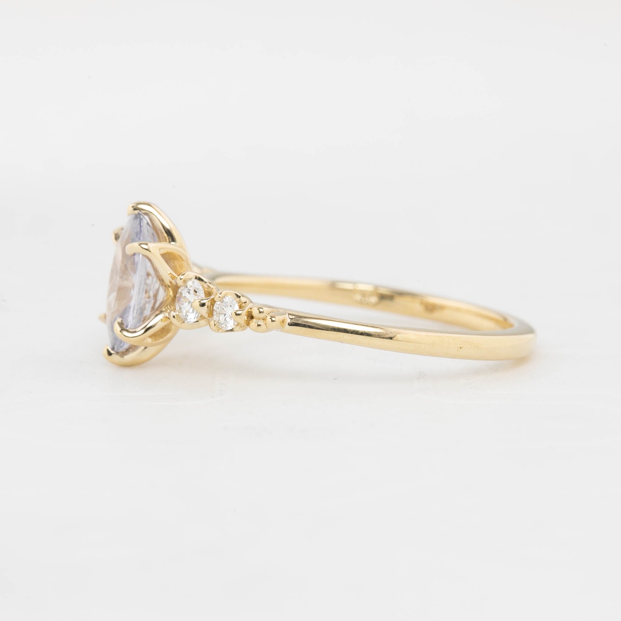 Estel Fleur Six Prongs Ring 1.26ct Unheated Light Blue Oval Madagascar Sapphire (One of a kind)