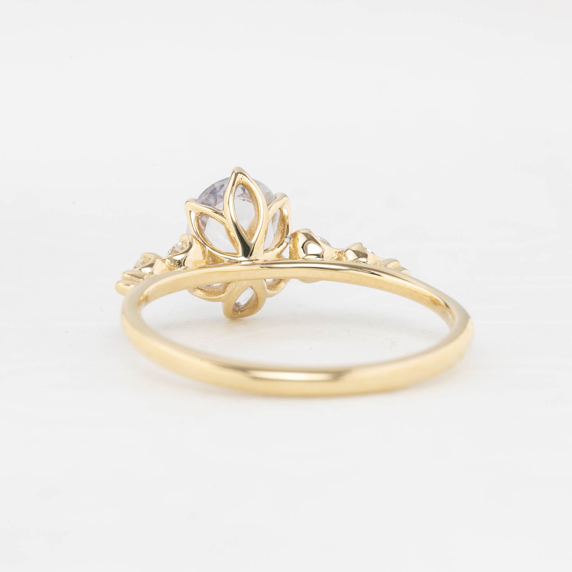 Estel Fleur Six Prongs Ring 1.26ct Unheated Light Blue Oval Madagascar Sapphire (One of a kind)
