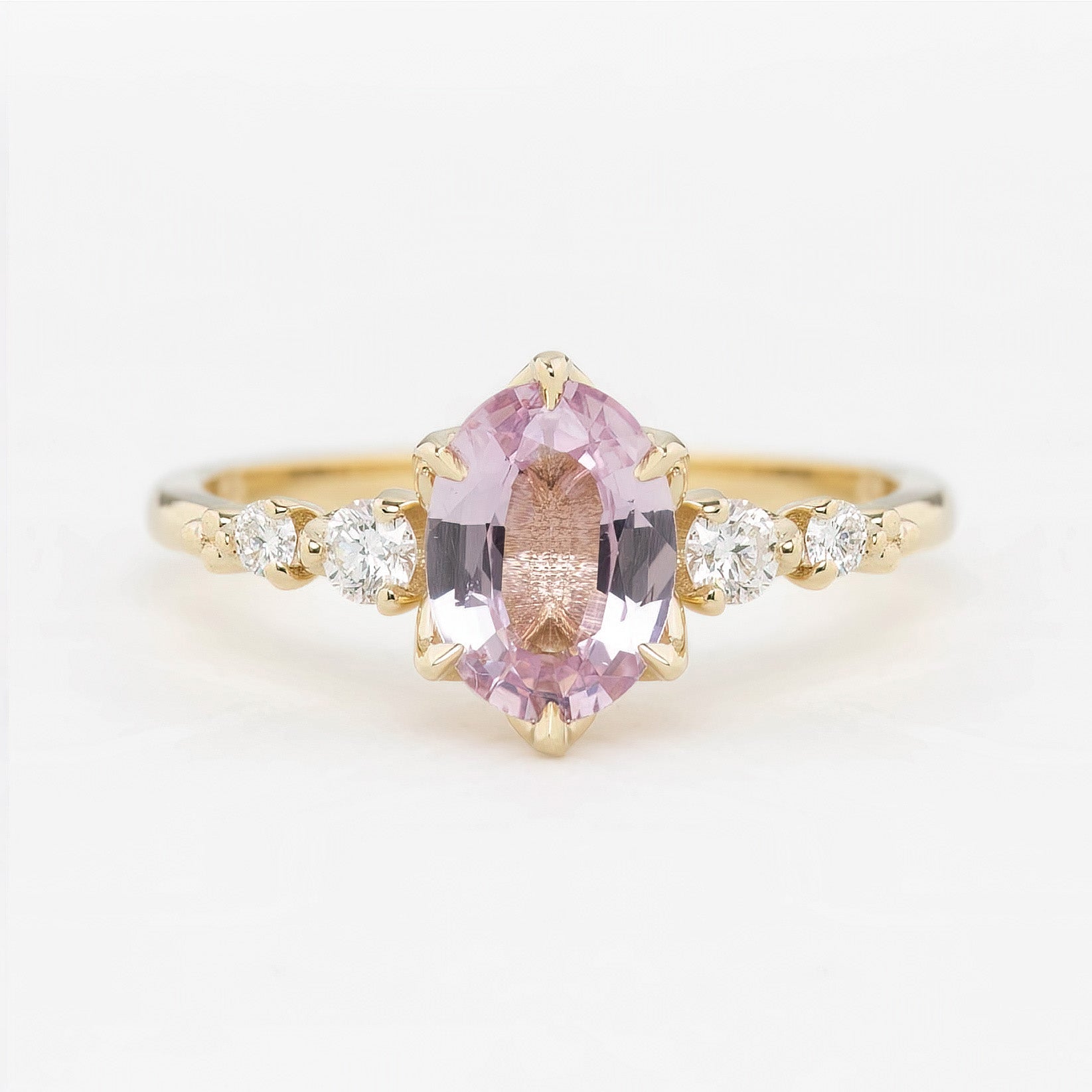 Estel Fleur Ring, 1.19ct Unheated Madagascar Sapphire, oval shape gemstone