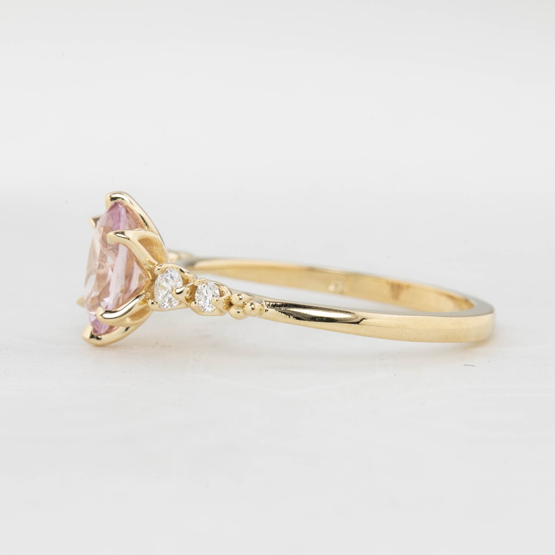 Estel Fleur Ring, 1.19ct Unheated Madagascar Sapphire, oval shape gemstone