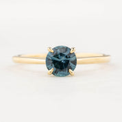 Jane Ring 0.86ct Round Montana Sapphire Ring 14K Yellow Gold (One of a kind)
