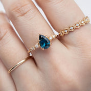 Estel Fleur Ring, 1.39ct Teal Blue Queensland Sapphire