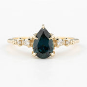 Estel Fleur Ring, 1.39ct Teal Blue Queensland Sapphire