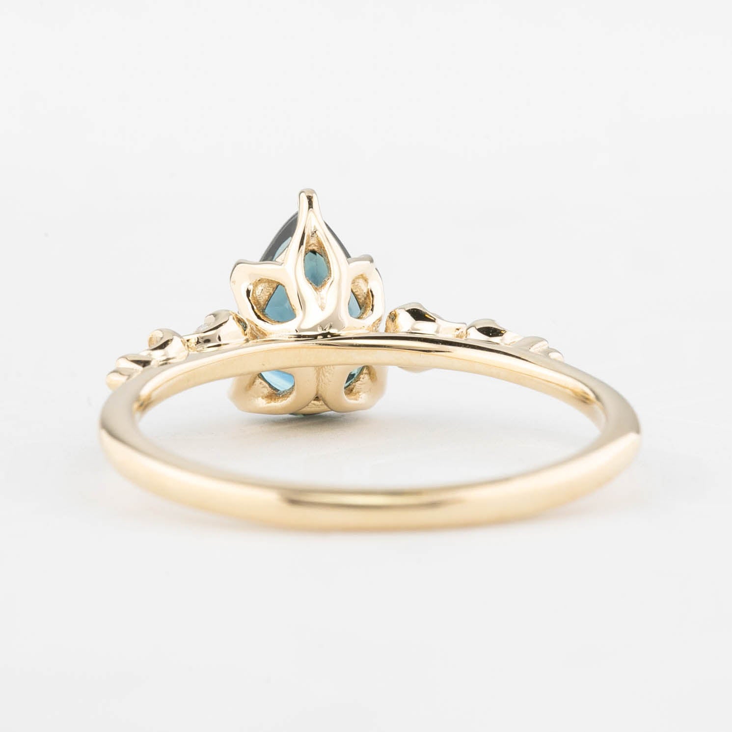 Estel Fleur Ring, 1.39ct Teal Blue Queensland Sapphire