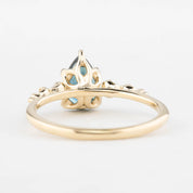 Estel Fleur Ring, 1.39ct Teal Blue Queensland Sapphire