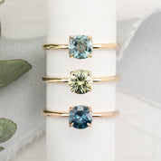 【一点物】サラリング ・0.89ct・加熱モンタナ産ライトブルーグリーンサファイア・K14YG