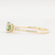 Estel Fleur 4 Prong Ring, 0.93ct Yellow Green Montana Sapphire, 14K Yellow Gold (One of a kind)