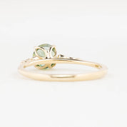Estel Fleur 4 Prong Ring, 0.93ct Yellow Green Montana Sapphire, 14K Yellow Gold (One of a kind)