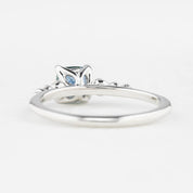 Estel Fleur Ring, 0.72ct Dark Blue Montana Sapphire