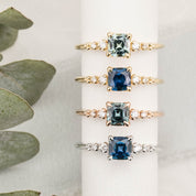 Estel Fleur Ring, 0.77ct Blue Montana Sapphire