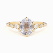 Estel Fleur Six Prongs Ring 1.36ct Lavender Blue Unheated Oval Sapphire, 14K Yellow Gold (One of a kind)