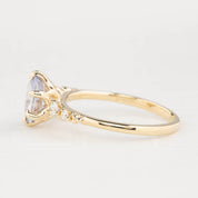 Estel Fleur Six Prongs Ring 1.36ct Lavender Blue Unheated Oval Sapphire, 14K Yellow Gold (One of a kind)