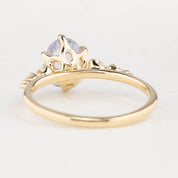 Estel Fleur Six Prongs Ring 1.36ct Lavender Blue Unheated Oval Sapphire, 14K Yellow Gold (One of a kind)