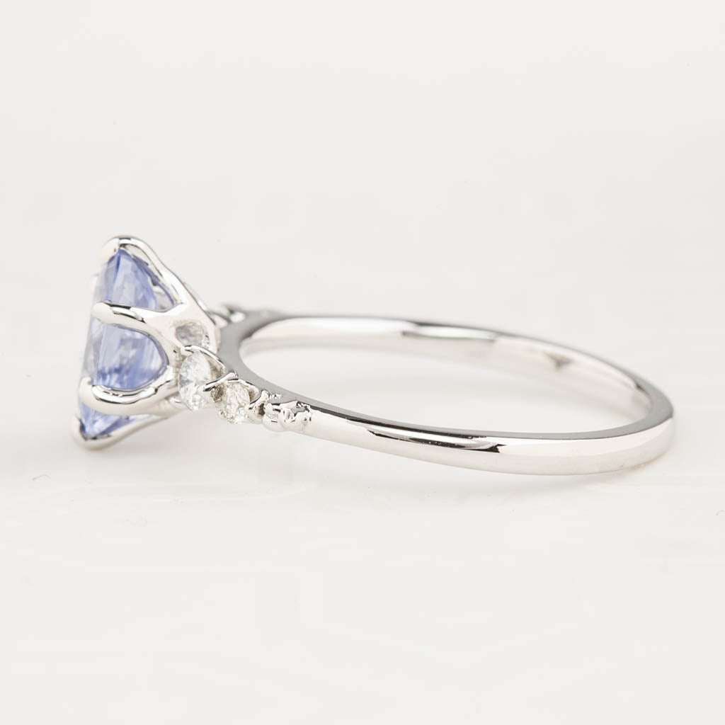 【即日配送】エステルフルールリング ・1.4ct・非加熱ブルーサファイア・K14WG
