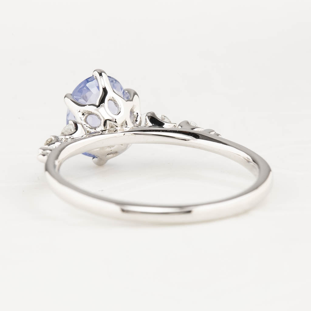 【即日配送】エステルフルールリング ・1.4ct・非加熱ブルーサファイア・K14WG