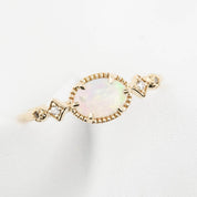 Stella Ring 0.30ct Rainbow Opal, 14K Yellow Gold (One of a kind)
