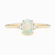 Emilie Ring 0.30ct Rainbow Opal, 14K Yellow Gold (One of a kind)