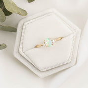 Emilie Ring 0.30ct Rainbow Opal, 14K Yellow Gold (One of a kind)