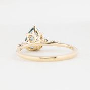 Estel Fleur Ring 1.41ct Blue Green Montana Sapphire, 14K Yellow Gold (One of a kind)