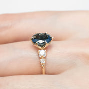 Estel Fleur Grand Ring, 2.46ct Queensland Sapphire, oval shape gemstone