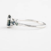 Estel Fleur Ring, 1.05ct Green Montana Sapphire, 14K White Gold (One of a kind)