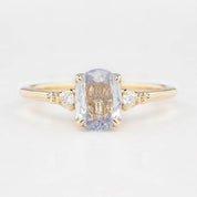 Estel Ring 1.31ct Light Blue Unheated Oval Sapphire, 14K Yellow Gold (One of a kind)