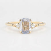 Estel Ring 1.08ct Light Blue Unheated Oval Sapphire, 14K Yellow Gold (One of a kind)