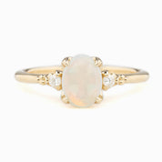 Estel Ring 0.6ct White Opal, 14K Yellow Gold (One of a kind)