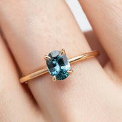 Sara Ring, 0.82ct Montana Sapphire, oval shape gemstone