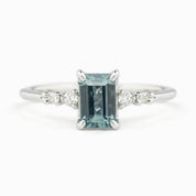 Estel Fleur Four Prongs Ring 1.04ct Light Blue Montana Sapphire, 14K White Gold (One of a kind)
